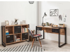 Conjunto de Mobiliário de Estudo Cosmo – Pinheiro Atlântico Preto – Tr