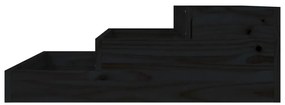 Vaso/floreira 78x78x27 cm pinho maciço preto