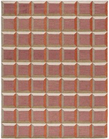 Tapete de lã artesanal de pelo curto Uma