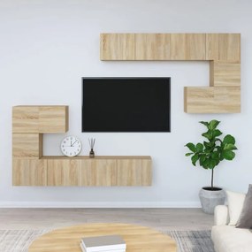 Móvel de TV de parede madeira processada cor carvalho sonoma