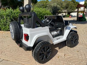 Carro Eletrico Infantil JEEP RUBICON STYLE 12V, App para Telemóvel e Comando, 1 Lugar Branco
