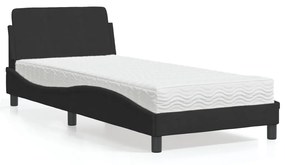 Cama com colchão 80x200 cm veludo preto