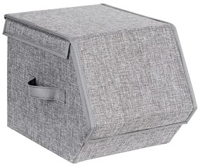 Conjunto de caixas empilháveis com tampa para organização | SONGMICS | 50 x 35 x 25 cm | cinzento | RLB12GY.