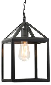 Candeeiro de suspensão industrial para exterior preto IP23 - Amsterdam