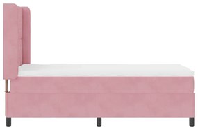 Cama Box Spring vidaXL com Colchão Rosa 90x190 cm Veludo