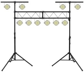 Suporte de iluminação 338x115x(180-300) cm aço preto