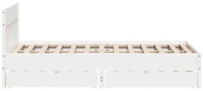 Cama sem colchão 160x200 cm madeira de pinho maciça branco