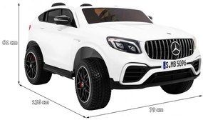 Carro elétrico para Crianças 2 Lugares Mercedes GLC 63S 2x12 V 4x4 Rodas Espuma EVA, assento couro ecológico Branco