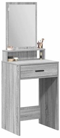 Mesa de Maquilhagem vidaXL com Gavetas Cinzento Sonoma 50x41x140 cm