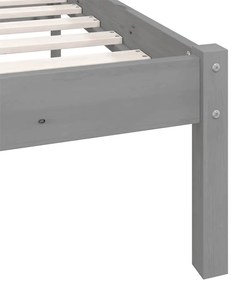 Estrutura de cama 200x200 cm pinho maciço cinzento