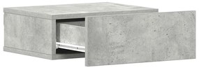 Mesa cabeceira suspensa 2pcs derivados madeira cinzento cimento