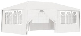 Tenda festas profissional + paredes laterais 4x6m 90g/m² branco