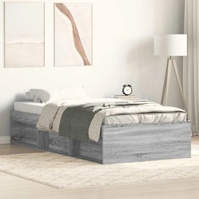 Estrutura de cama 90x190 cm cinzento sonoma