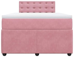 Cama boxspring com colchão 120x190 cm veludo rosa