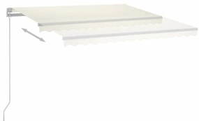 Toldo automático LED e sensor de vento 3,5x2,5 m cor creme