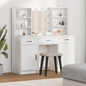 Conjunto de Maquilhagem 3 Peças vidaXL Branco em Madeira Engenharia