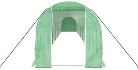 Estufa com estrutura de aço 32 m² 16x2x2 m verde