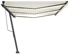Toldo automático com LED e sensor de vento 600x350 cm creme