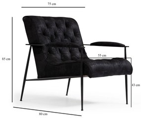 Cadeira Wing Matilda – Preto – 75x80x85 cm
