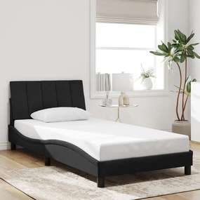 Estrutura de cama c/ luzes LED 100x200 cm veludo preto