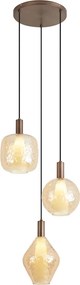 Candeeiro Suspenso de Design Bronze Escuro 3 Luzes - Ard