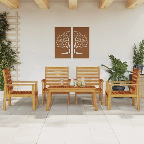 5 pcs conjunto lounge de jardim madeira de acácia maciça