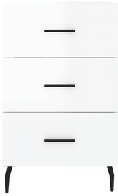 Mesa de cabeceira 40x40x66cm derivados madeira branco brilhante