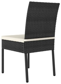 Cadeiras de jantar para jardim 4 pcs vime PE preto