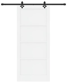 Porta deslizante vidaXL com conjunto de ferragens Branca 93x211 cm Mad