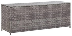 46460 vidaXL Caixa de arrumação para jardim 120x50x60 cm vime PE cinzento