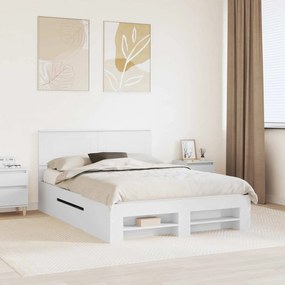 vidaXL Estrutura da Cama Branco 140 x 200 cm Madeira processada