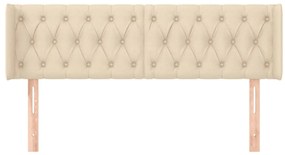 Cabeceira de cama c/ abas tecido 147x16x78/88 cm creme
