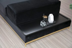 Sofá de 4 Lugares Line – Preto e Dourado – 320 x 102 x 84 cm