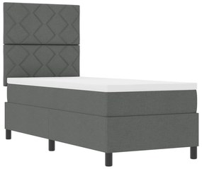 Cama Box Spring com Colchão Cinza Escuro 80x200 cm Tecido