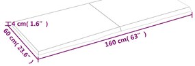 Prateleira de parede 160x60x(2-4)cm carvalho maciço não tratado
