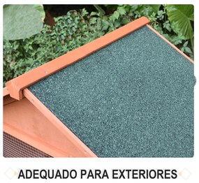 Casa para coelhos de madeira Casa Exterior para Coelhos Teto de pano de asfalto 144x64.5x100 cm Estrutura grande