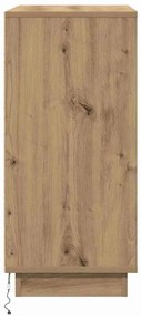 Buffet vidaXL com LED Carvalho Artesanal 71x34,5x75 cm Madeira Reconst