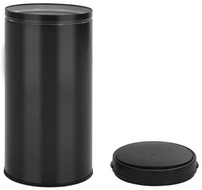 Caixote do lixo com sensor automático 70 L aço carbono preto