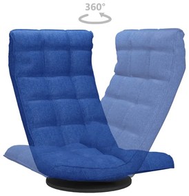 Cadeira de piso giratória tecido azul