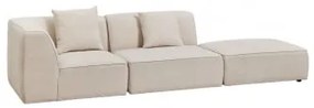 Sofá Modular De Canto Em 2 Peças Com Puff Estofado Cardea Chenille Bege Creme - Sklum