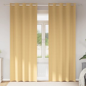 vidaXL Cortinas com cortinas 2 pcs Bege 225 x 140 cm Poliéster