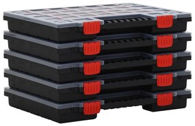 vidaXL Caixas de arrumação 5 pcs polipropileno 40x30x5 cm
