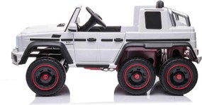 Carro elétrico para crianças Mercedes-Benz G63 6x6, 12V com pneus de borracha Branco