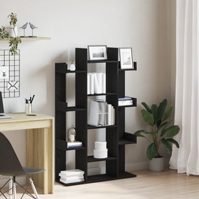 Estante de Livros vidaXL Preta em Carvalho 86x25,5x140 cm em Madeira de Engenharia