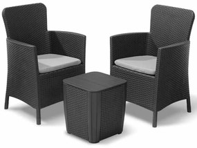422798 Keter Conjunto de móveis de varanda Miami 5 pcs grafite 223815