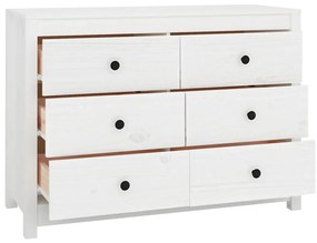 Armário de apoio 100x40x72 cm pinho maciço branco