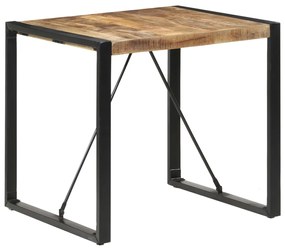 vidaXL Mesa de jantar 80x80x75 cm madeira de mangueira áspera
