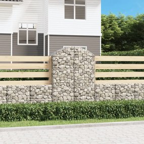 vidaXL Cesto gabião arqueado 100x50x140/160 cm ferro galvanizado