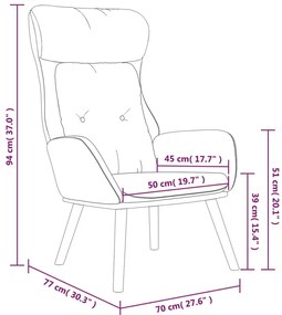 Cadeira de descanso PVC e tecido cor creme