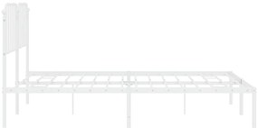 Estrutura de cama com cabeceira 160x200 cm metal branco